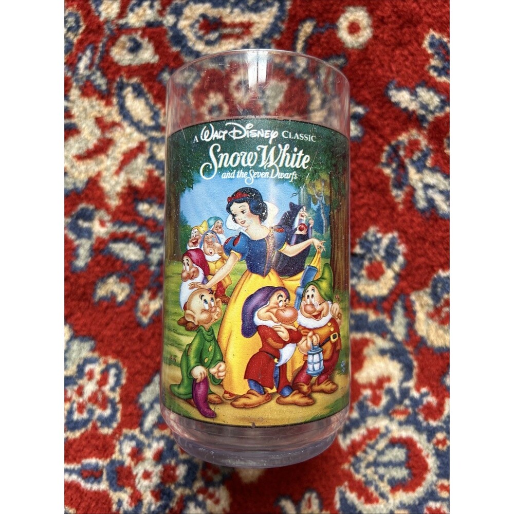 Vintage Burger King Disney Snow White Collector Glass Cup 90s Seven Dwarfs